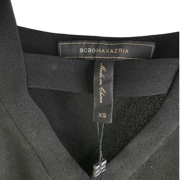 BCBG MAX AZRIA Top Womens Sz XS Black Cold Shoulder Long Sleeve NWT Minimal Lux - Picture 2 of 11